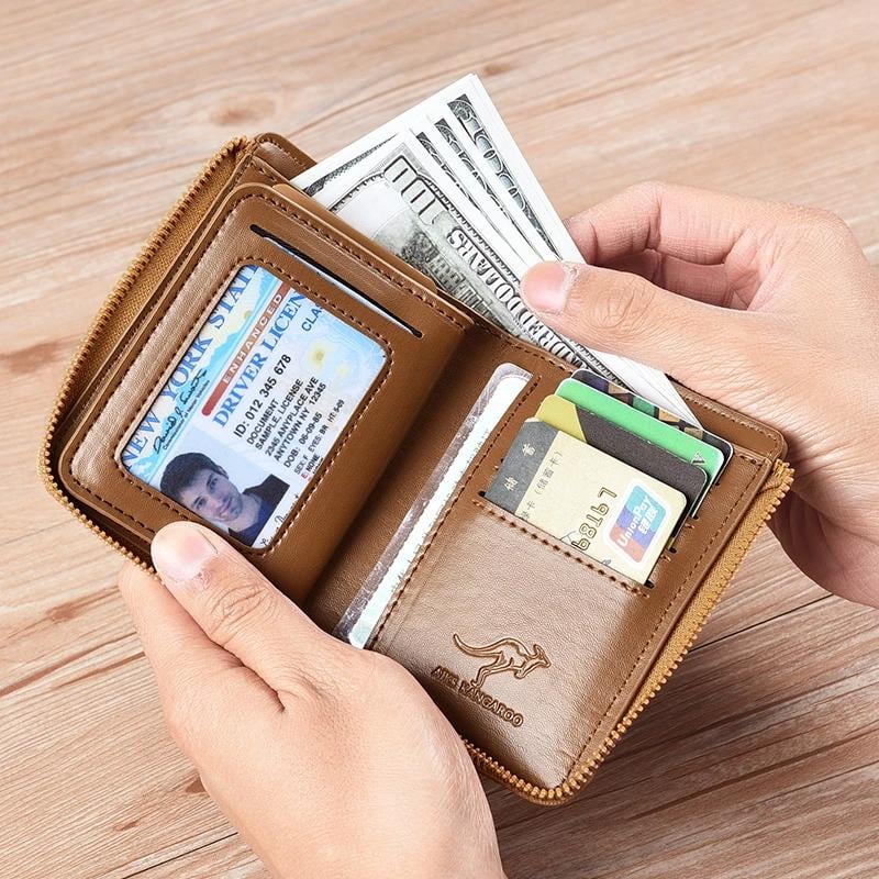 Herren Portemonnaie Reißverschluss Geldbörse ( RFID-SCHUTZ )