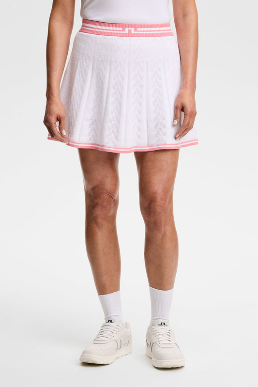 Pamela Pointelle Knitted skirt / White