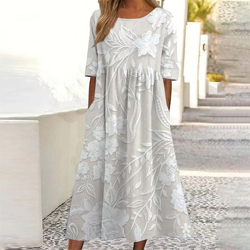 Damen Retro Kleid mit Blumenmuster