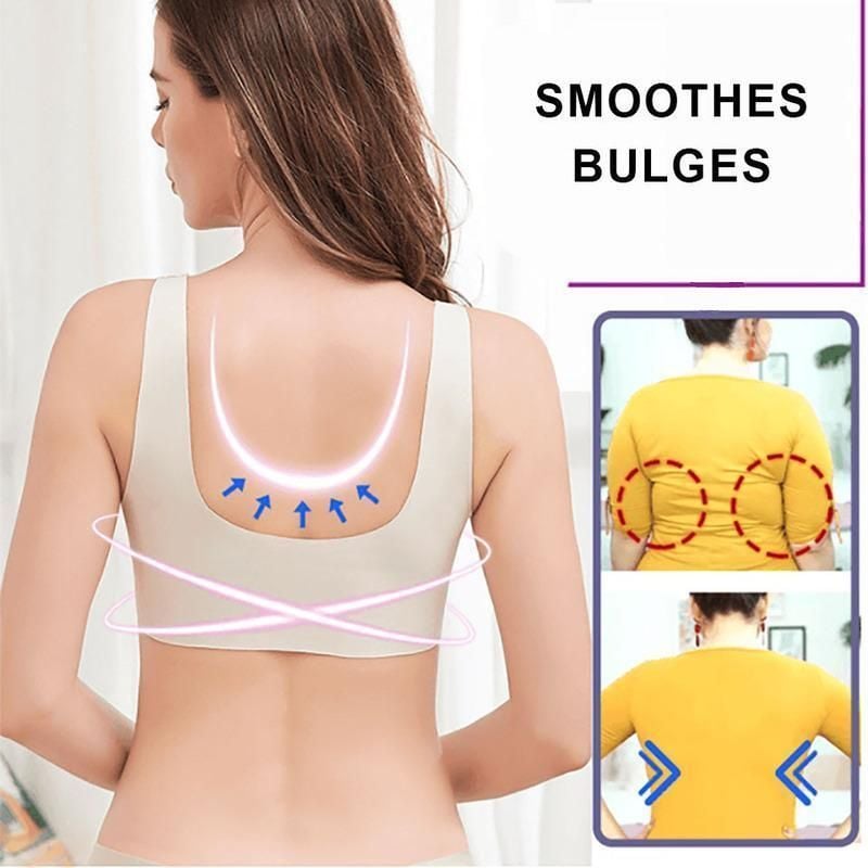 Grau - Große Größen Komfort Extra Elastischer Drahtloser Spitzen-BH