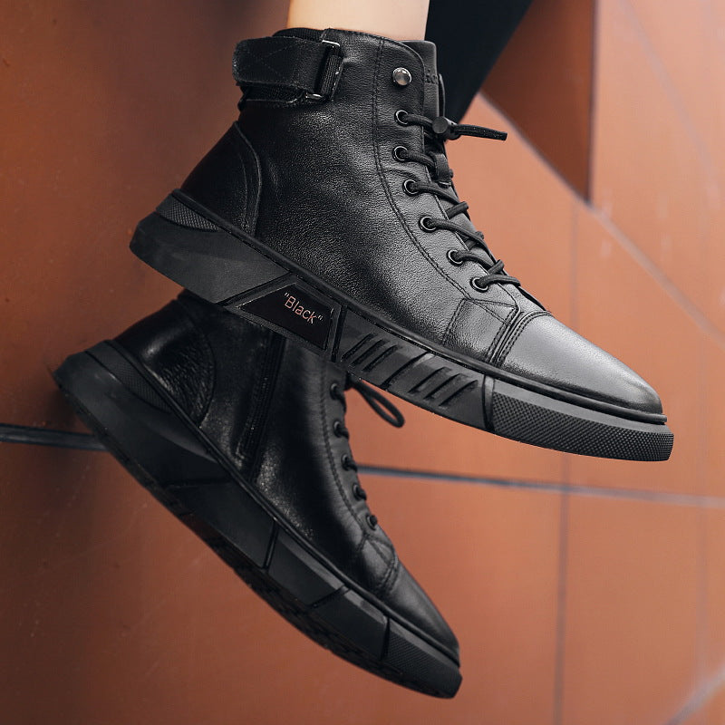 Men's Genuine Leather Boots | Casual & Versatile | Waterproof & Fleece-Lined