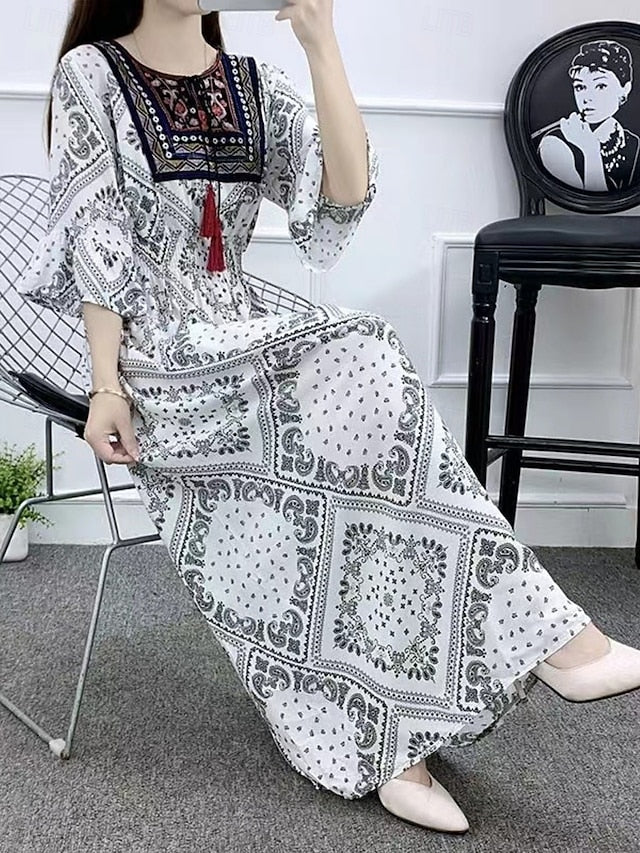 Damen Freizeitkleider Schaukelkleider A-Linien-Kleider Böhmische Kleider