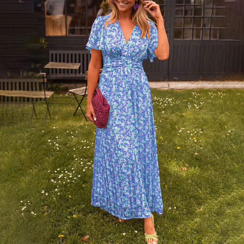 🔥Up to 69% OFF Today🔥Women Summer 2025 Elsie Classic V-Neck Floral Dress